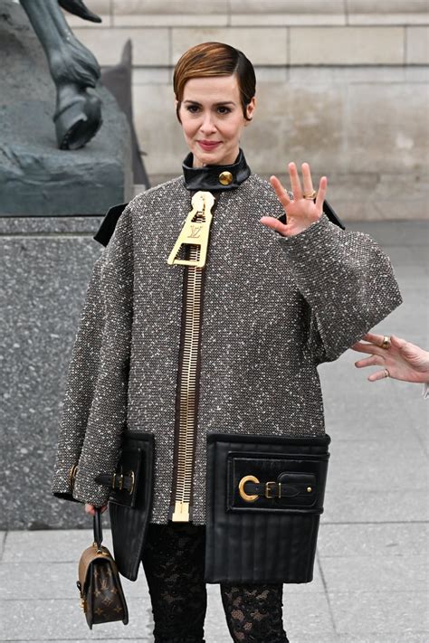 Sarah Paulson's Oversize Zipper at Paris Fashion Week